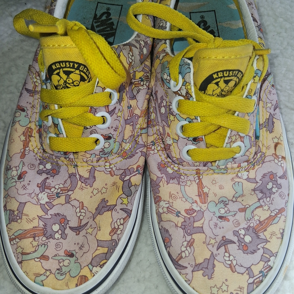 Vans Kids Sneakers with Yellow and Purple Cartoon Print